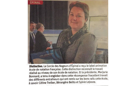 Remise du label animation Ecole de natation française