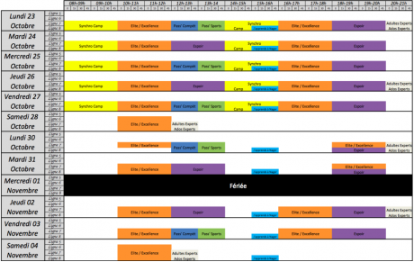 Planning Des Vacances de la Toussaint