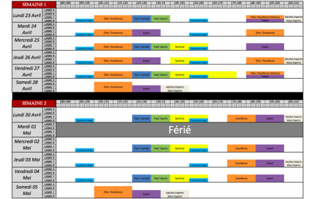 Planning des Vacances de Pâques